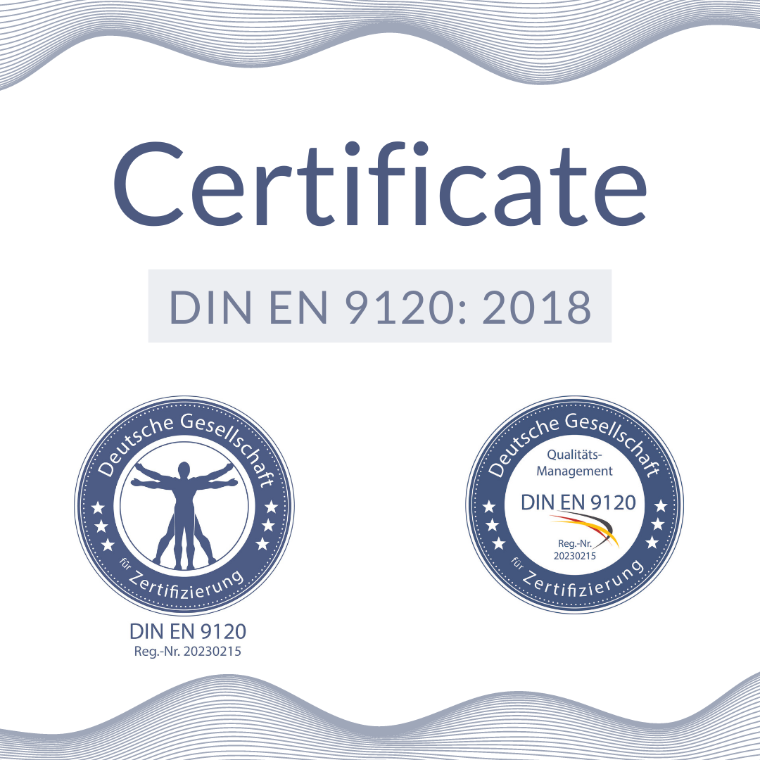 Certificate DIN EN ISO 9120