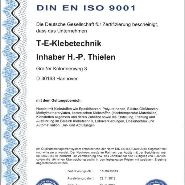 Zertifikat QM-ISO-9001